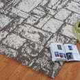 thumbnail image 2 of Ladole Rugs Contemporary Abstract Microfiber Shaggy Area Rug Cream- Beige, 5x8 (5'3" x 7'6", 160cm x 230cm), 2 of 4