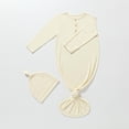 thumbnail image 1 of RXIRUCGD Newborn Baby Boy And Baby Girl Solid Color Jumpsuit Pajamas Hat Set Rompers( White, Size:3 Months ), 1 of 3