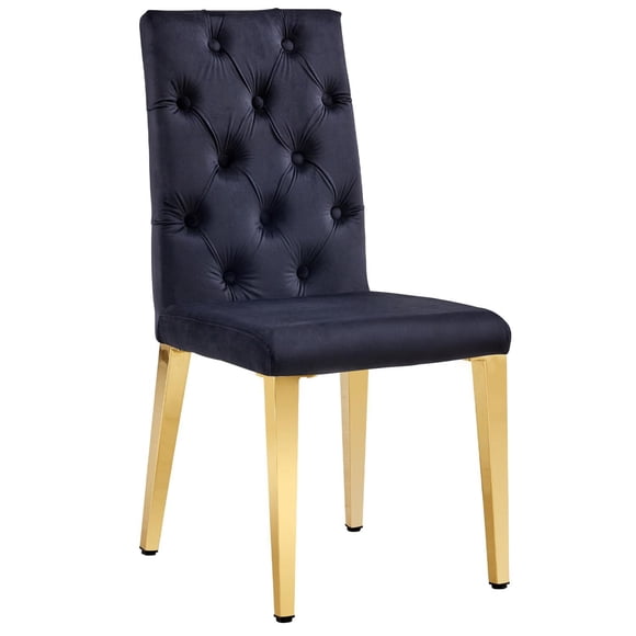 Canadian Roma Black Dining Chair Golden Legs(Set of 2)