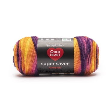 Red Heart® Super Saver Ombre™ #4 Worsted (Medium) Acrylic Yarn, Sunset 10oz/283g 482 Yards