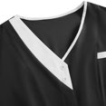 thumbnail image 4 of Craaazy Plus Size Women's Solid Color Nursing Scrub T-shirts with Contrast V-Neck and Multi Pockets for Medical Work Gift, 4 of 6