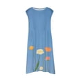 thumbnail image 4 of PMVFHDE Tenue d'Été pour Filles Mode Filles Mignonne Printemps et Été Imprimée Col Rond Sans Manches Robe Décontractée (3), Bleu, 3-4, 4 of 5