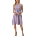 thumbnail image 1 of INSPIRE CHIC Robe Midi à Fleurs pour Femme Été Décontractée Invitée de Mariage Sans Manches G Violet, 1 of 6
