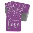 thumbnail image 1 of Inkdotpot 50 Pack Made With Love Text Favor Paper Tags Craft Real Silver Foil Hang Tag, 1 of 6
