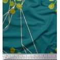 thumbnail image 1 of Soimoi Crepe Silk Fabric Leaves & Ranunculus Floral Print Fabric by the Yard 42 Inch Wide, 1 of 5