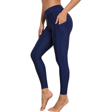 Charmo Pantalon de Bain pour Femmes avec Poches Taille Haute Leggings de Natation Longs