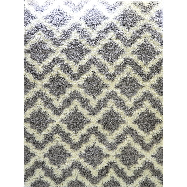 Ladole Rugs Grey Cream Indoor Solid Plain Shag Soft Area Rug Mat Carpet Runner for Living Bed room Entry way Patio Small Medium Large Non Slip Skid Size 3x5. 4x6 5 x 8 7 x 10, 9 by 12 11 feet ft