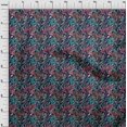 thumbnail image 4 of oneOone Tissu Polyester Spandex Brun Rose Feuilles Matière de Robe Tissu Imprimé Tissu au Mètre 56 Pouces de Large, 4 of 5
