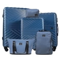 thumbnail image 1 of Travelhouse 6-Piece Hardshell Luggage Set - Lightweight Suitcase with Carry-on Backpack, Duffel Bag & Packing Cubes, Blue, 1 of 12