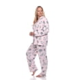 thumbnail image 3 of White Mark Pyjama Deux Pièces à Manches Longues à Boutons à Motif Floral pour Femmes, 3 of 6