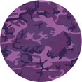 thumbnail image 1 of Ahgly Company Machine Washable Indoor Round Transitional Dark Orchid Purple Area Rugs, 5' Round, 1 of 7