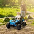 thumbnail image 2 of Qaba 12V Kids Ride On Car w/ Remote Control, Spring Suspension Blue, 2 of 9