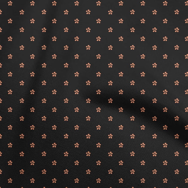oneOone Polyester Spandex Black Fabric Floral Sewing Craft Projects Fabric Prints By Yard 56 Inch Wide