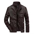 thumbnail image 4 of XZNGL Veste en Cuir d'Uniforme de Baseball Décontractée pour Hommes d'Automne et d'Hiver Veste en Cuir, 4 of 7
