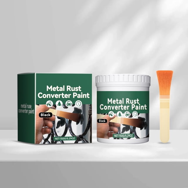 weibbin Rust Converter & Metal Primer, Black Rust Inhibitor Paint for Metal, Automotive Rust Converter Paint, Heat Resistance, Stop Rust & Corrosion Permanently
