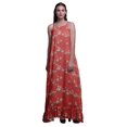 thumbnail image 1 of Bimba Nuisette Imprimée Dark Bird Flower & American Goldfinch pour Femmes, Robe Maxi à Bretelles Spaghetti, Vêtement de Nuit, Petit, 1 of 5