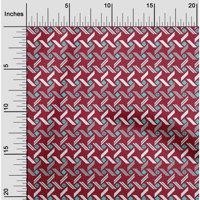 oneOone Cotton Silk Fabric Line|Diamond & Triangle Geometric Fabric Prints By Yard 42 Inches Wide