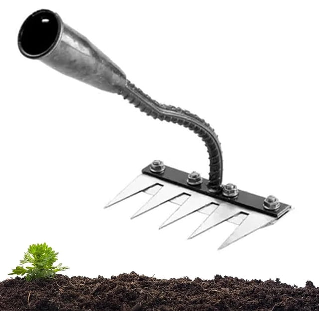 Gardenia Iron Weeding Rake Heavy Duty, Iron Rake 2.0, Gardenia Irons Rakes for Gardening and Weeding (5 Teeth)