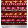 thumbnail image 1 of Soimoi Red Cotton Voile Fabric Aztec Geometric Print Sewing Fabric Yard 56 Inch Wide, 1 of 3