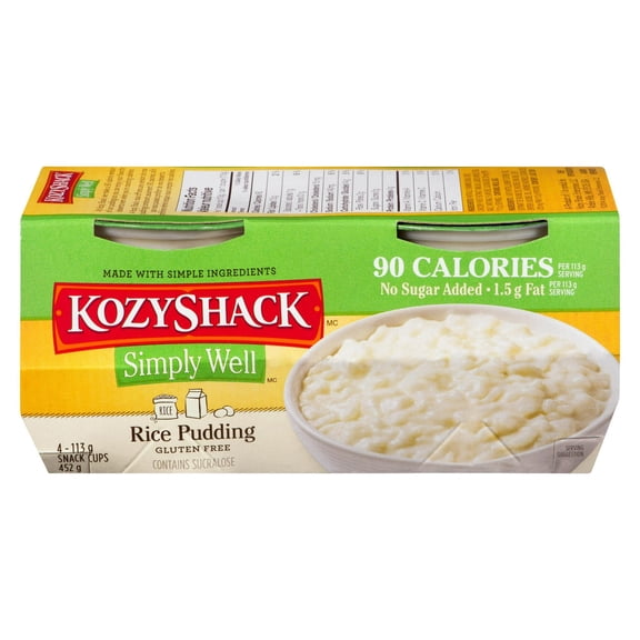 Kozy Shack Simply Well Rice Pudding, 4x113g