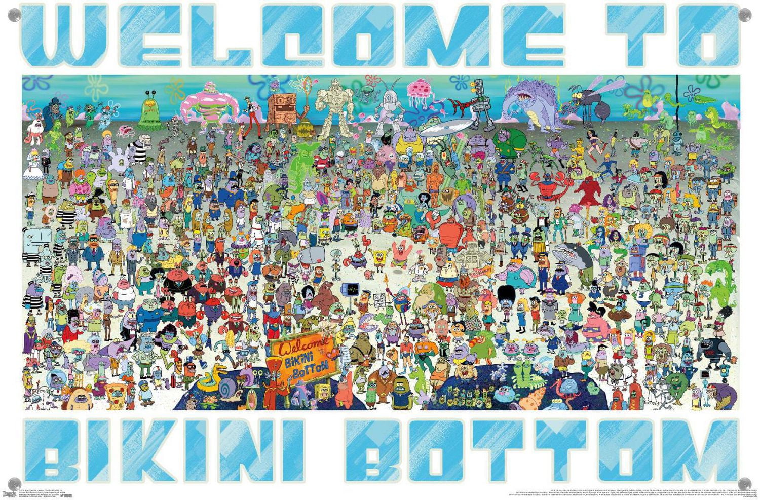 Nickelodeon Spongebob - Every Character Ever 19 Wall Poster, 22.375" x 34"