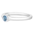thumbnail image 3 of 925 Sterling Silver Simulated Aquamarine Birthstone CZ Ring For Girls Size 4, 3 of 4