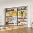 thumbnail image 2 of Garment Rack Heavy Duty Clothes Rack for Hanging Clothes Expandable Industrial Pipe Wall Mounted Clothing Racks Adjustable Storage Wardrobe Closet Kit Walk in Closet Systems, 2 of 7