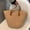 Khaki, variant on Aqestyerly Straw Beach Bag Woven Shoulder Tote Bag Summer Purse for Women Vacation Travel Handbag Casual Khaki Bag HWRETIE