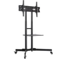 thumbnail image 1 of Yaheetech Adjustable Mobile TV Stand Cart with Wheels, Shelf, Cable Management, Black, 1 of 7