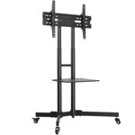 Yaheetech Mobile réglable TV Chariot de stand avec roues, plateau, gestion des câbles, noir