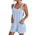 thumbnail image 1 of SHIXIAOO Combinaison Short à Bretelles Nouées pour Femme avec Poche, Culottes pour Femmes, Combinaisons Cool pour Femmes, Combinaison en Tricot pour Femme, Cols Roulés pour Femmes, Justaucorps à Manches Longues, Combinaisons pour, 1 of 8