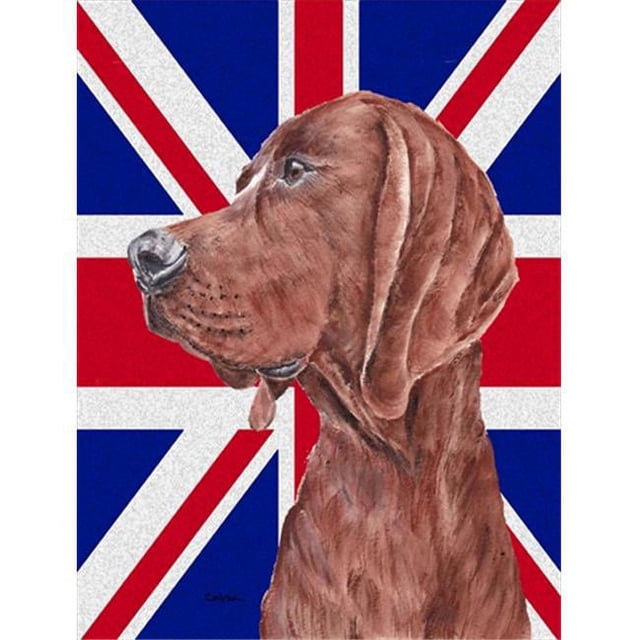 Carolines Treasures SC9880GF Redbone Coonhound avec le Drapeau Britannique Drapeau Anglais Jack