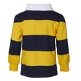 thumbnail image 3 of Sportoli Boys 100% Cotton Wide Striped Long Sleeve Polo Rugby Shirt, 3 of 7