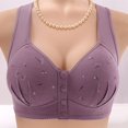 thumbnail image 2 of Plus Size Bras for Women Comfort Wireless Button Front Closure Full Coverage Floral Print Seamless Gathering Sleep Bras, 2 of 6