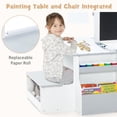 thumbnail image 2 of OLAKIDS 3 in 1 Kids Art Table and Chair Set, Toddler Craft and Play Wood Activity Desk with Double-Sided Easel Blackboard Whiteboard, Paper Roll for Writing, Children Furniture for Daycare Nursery, 2 of 9
