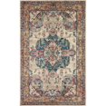 thumbnail image 1 of Unique Loom Medici Médaillon Zone Frontalière Tapis 5' x 8' Rectangle Beige/bleu, 1 of 1