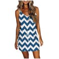 thumbnail image 1 of Pompotops Femmes Casual V-Neck Manches Bandage Impression en Vrac Gilet Robe de Bride, 1 of 6