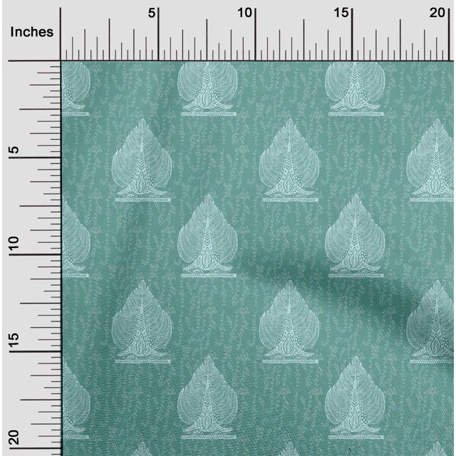 oneOone Silk Tabby Fabric Leaves & Tree Block Fabric Prints By Yard 42 Inch Wide