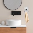 thumbnail image 4 of Shisuyan Rustic Hand Towel Ring Vintage Iron Wall Mounted Towel Holder Hanger Storage Rack with Wood Wall Backing for Bathroom Toilet or Kitchen White, 4 of 8