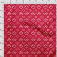 thumbnail image 3 of oneOone Soie Tabby Rouge Tissu Ethnique Bandhani Robe Tissu Tissu Imprimé par la Cour 42 Pouces de Large, 3 of 4