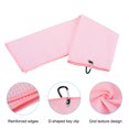thumbnail image 4 of Unique Bargains 24'x16' Golf Towels Tri Fold Waffle Pattern Towels Soft Fiber with D Clip Pink 3 Pack, 4 of 6