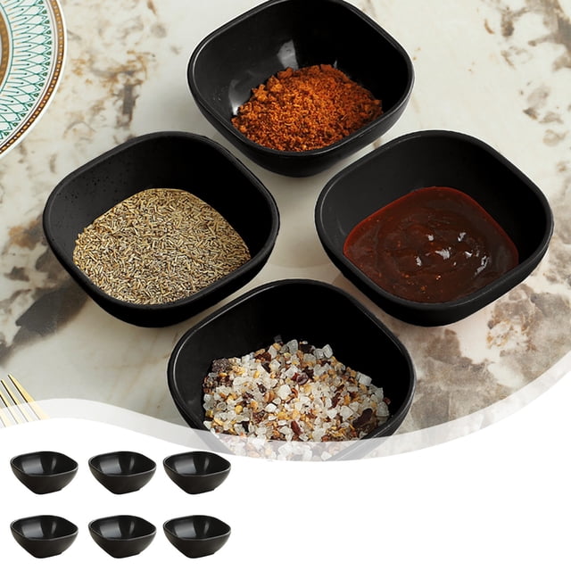 Fridja Clearance 4 Inches Square Seasoning Plates 6 Boxed Wheats Straw Plates Sauces Plates
