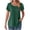02Green, variante sur yoeyez Hauts d'Été pour Femmes Décontractés T-Shirts à Manches Courtes Pétale Col Rond Blouse Plissée 2025 Tendance Fluide Ourlet Arrondi Tuniques pour Leggings Vert TTG