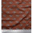 thumbnail image 1 of Soimoi Crepe Silk Fabric Fish Block Printed Fabric 1 Yard 42 Inch Wide, 1 of 3