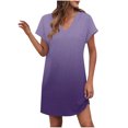 thumbnail image 1 of LOVZFMLL Robes d'Été pour Femmes T-Shirt Décontracté Ample Robe Droite Col en V Manches Courtes Basique Tenues Quotidiennes Rouge Pastèque L, 1 of 5