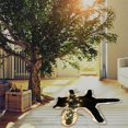 thumbnail image 4 of Fortune Christmas Rug Light Strip Carpet Black Cat Shaped Floor Mat, 4 of 8