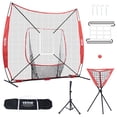 thumbnail image 1 of VEVOR 7x7 ft Baseball Softball Practice Net, Portable Baseball Training Net, with Bow Frame, Carry Bag, Strike Zone, Ball, Tee, Ball Collector, 1 of 9