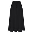 thumbnail image 4 of Bovxnpu Plus Size Skirts For Women, Womens Summer Midi Skirts Ruffle Flowy A-Line Long Skirt with Pockets, Womens Elastic Waist Drawstring Pleated Mid Skirt XL, 4 of 5