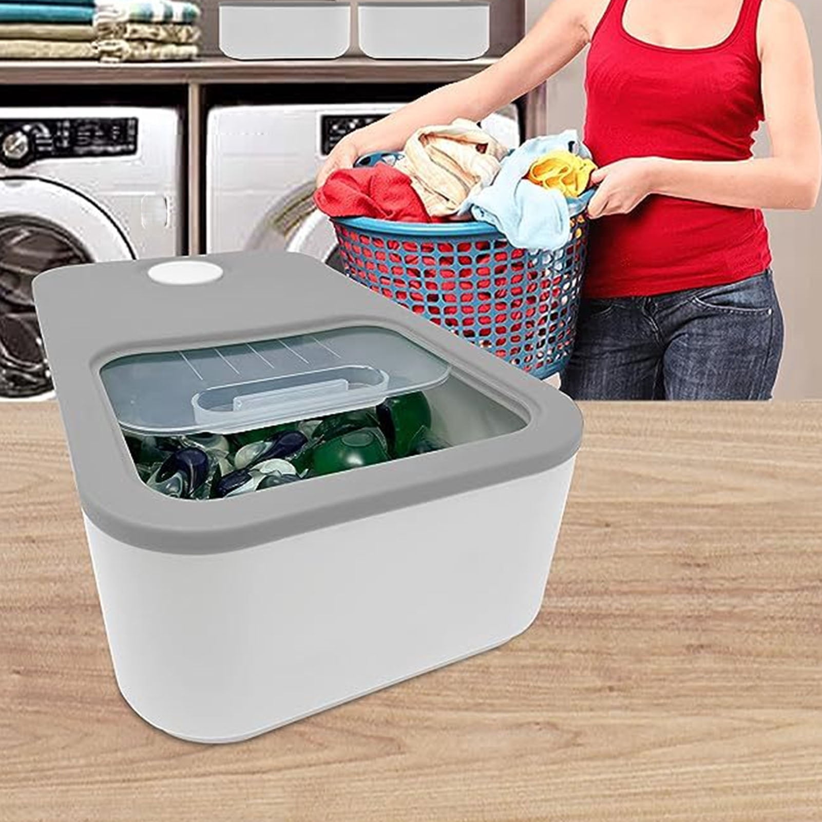Laundry Detergent Container,  Sealing Laundry Pod Storage Container Plastic Multifunctional  for Home
