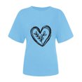 thumbnail image 4 of Diufon Hauts de la Saint-Valentin pour Femmes, Tunique Décontractée à Manches Courtes, Chandail à Col Rond, Blouse Tendance Mignonne à Imprimé Graphique, 4 of 6